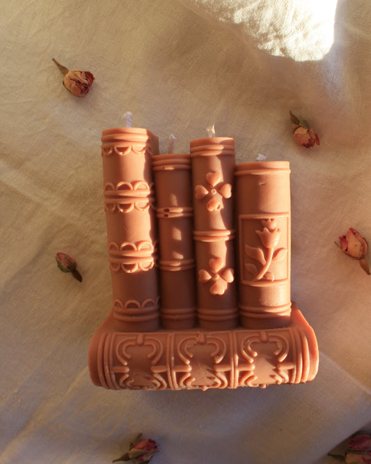 Vela Libros de Naranja y Canela
