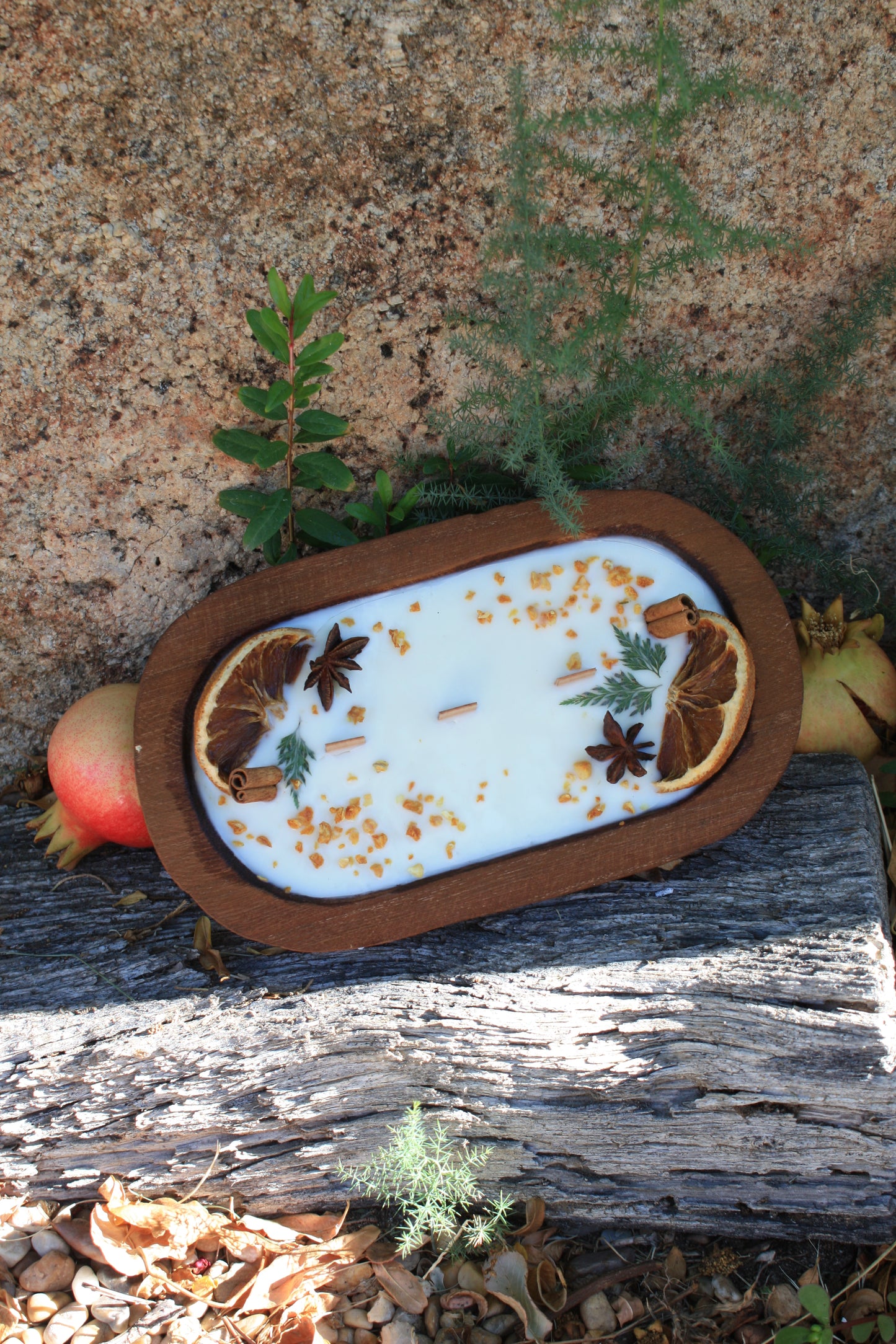 Vela Madera Naranja y Canela