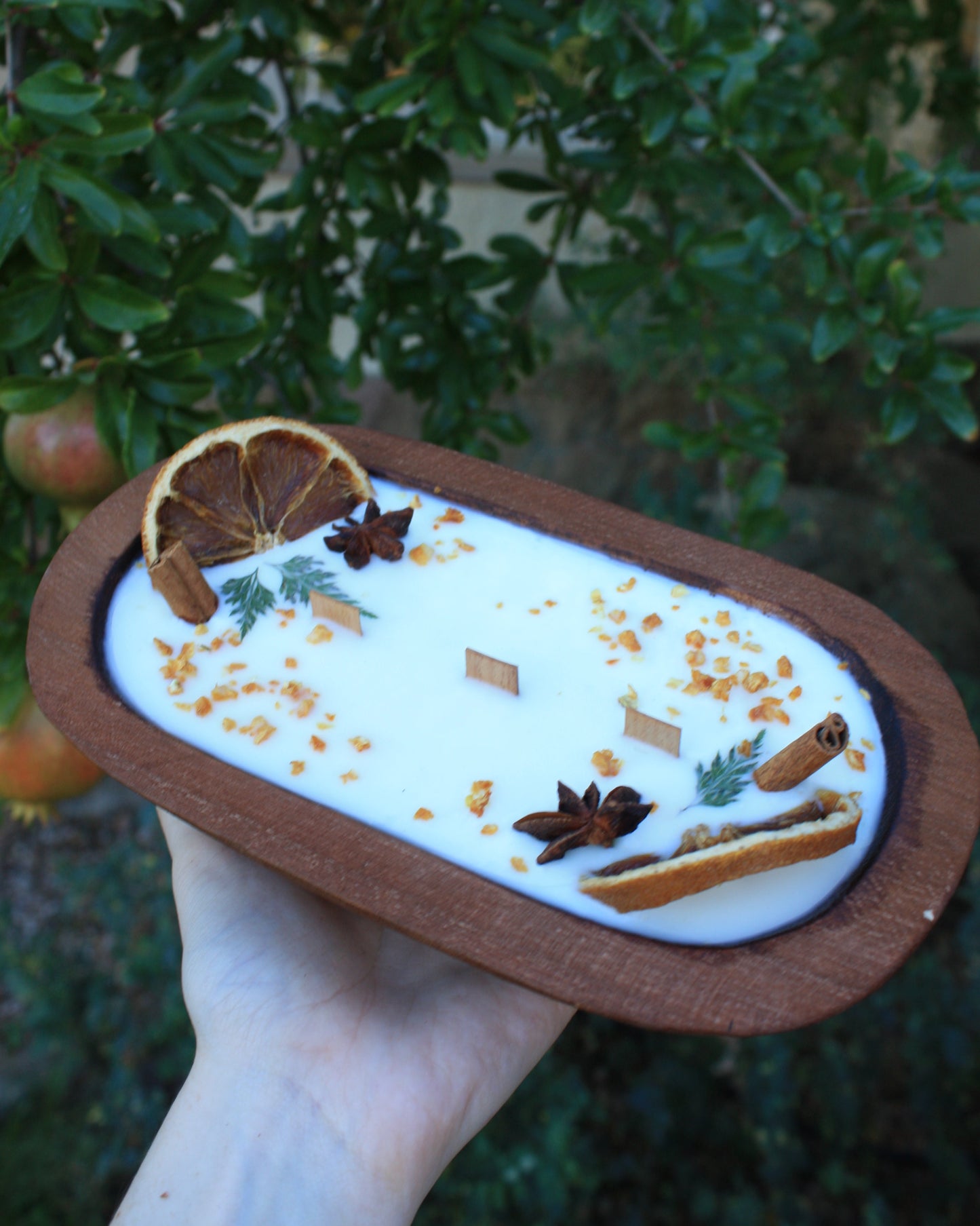 Vela Madera Naranja y Canela