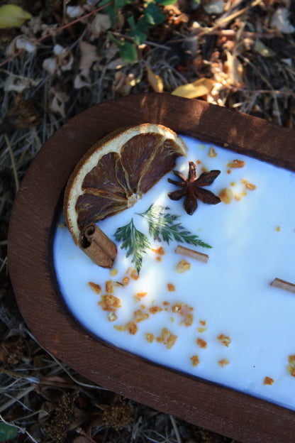Vela Madera Naranja y Canela