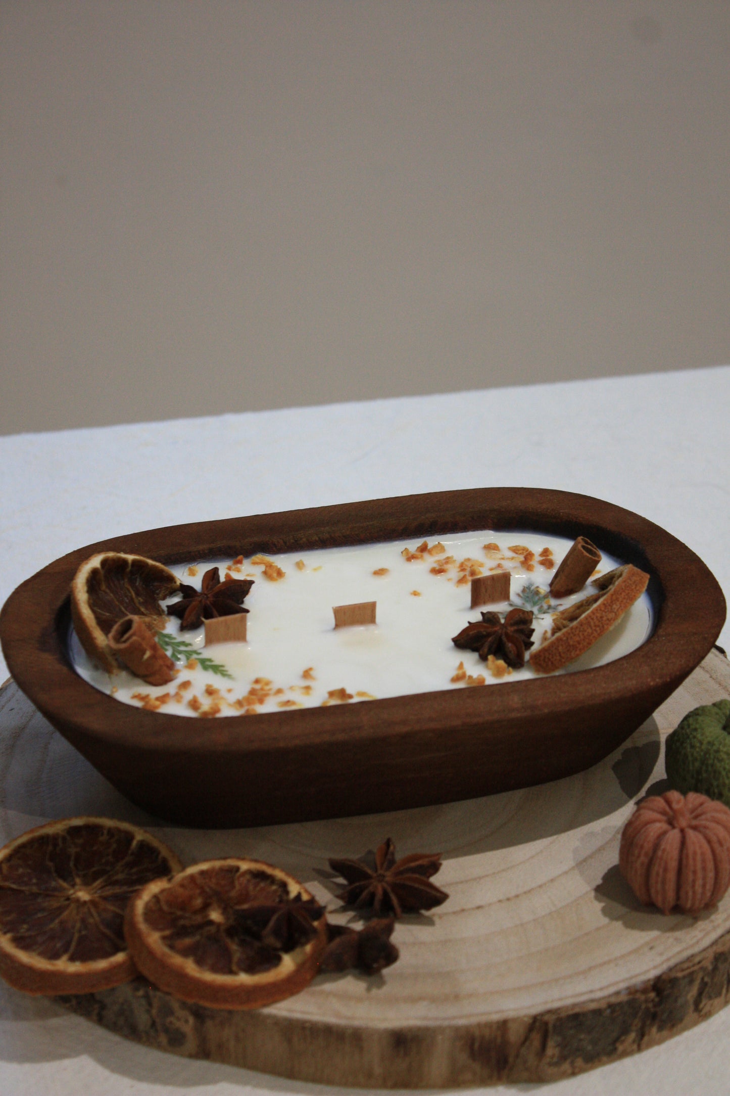 Vela Madera Naranja y Canela